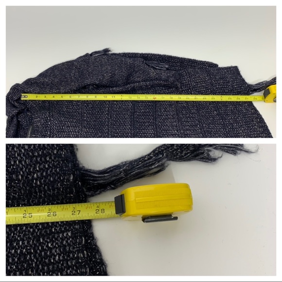 White House Black Market Navy Blue Metallic Fleck  Sweater With Removable Scarf - Picture 16 of 16